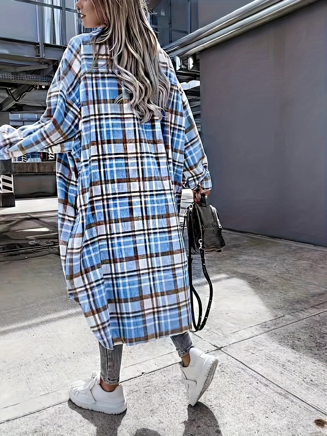 Levoire | Manteau Décontracté Long À Carreaux