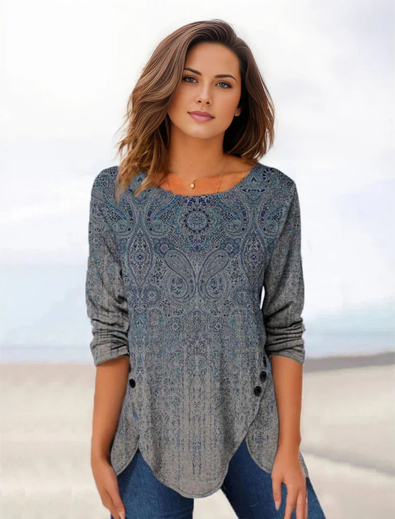 Levoire | Elegant Blouse Tunic With Round Collar 2XL