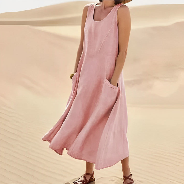 Levoire | Robe Sans Manches Avec 2 Poches Fendues Rosa