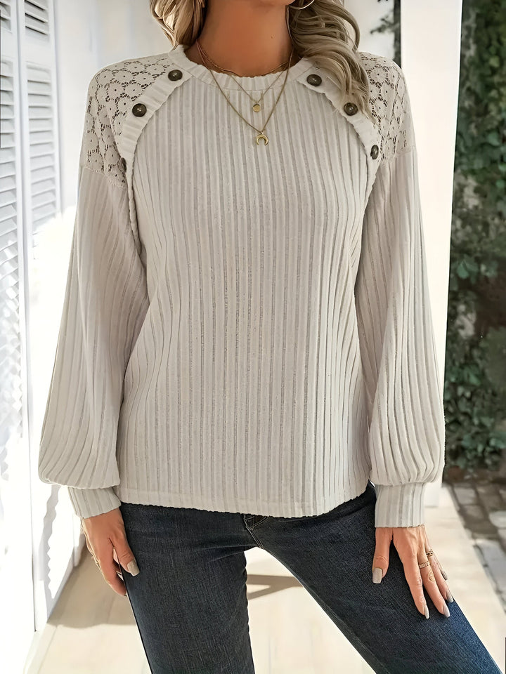 Levoire | Sweatshirt Élégant À Manches Longues Avec Des Détails Décoratifs