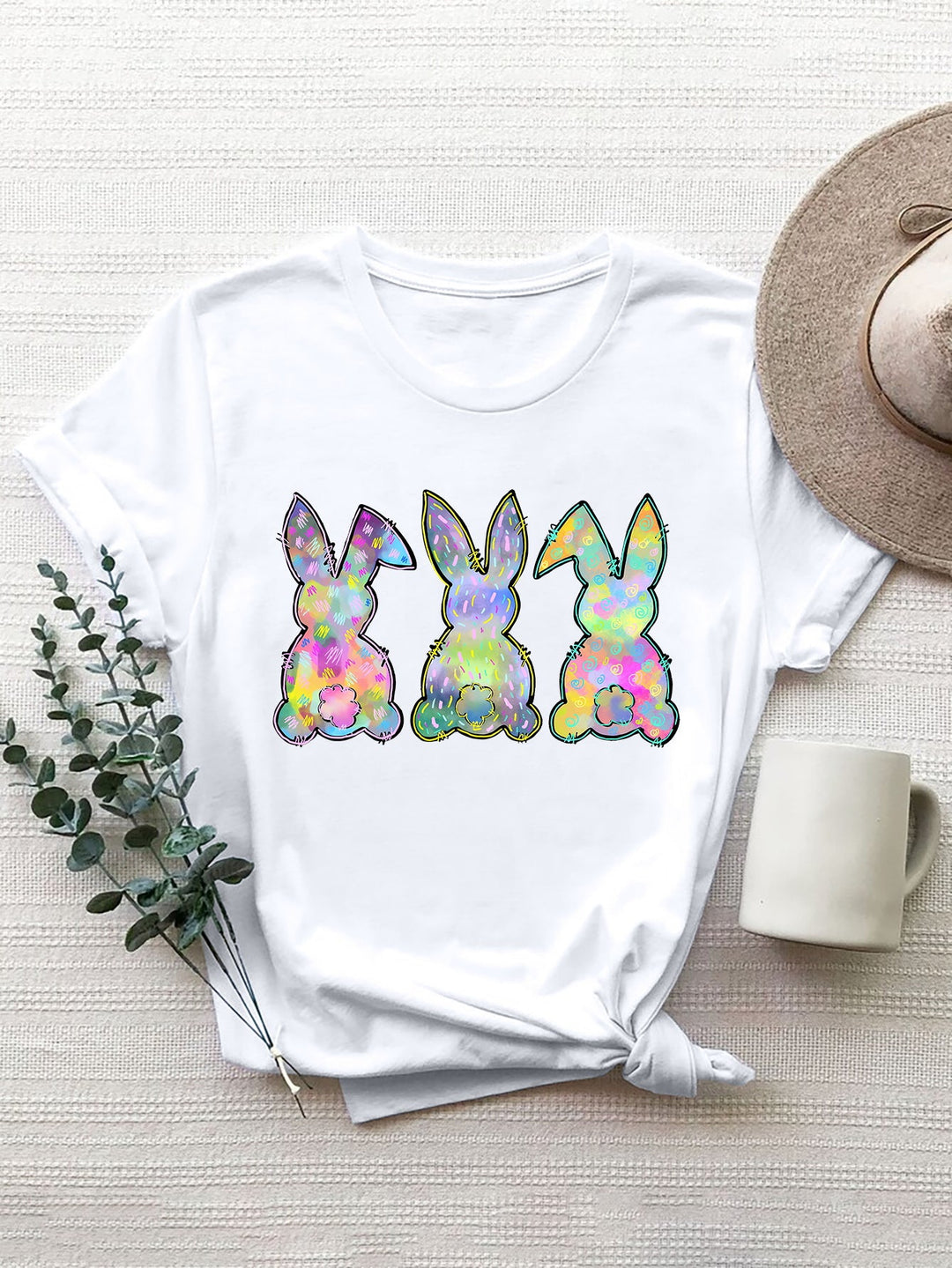 Levoire | Rabbit Col rond T-shirt à manches courtes Blanc