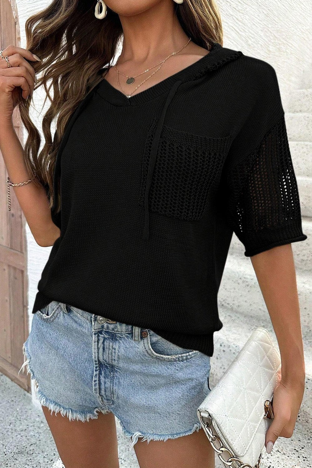 Levoire | Pull Col Cheminée Maille Duveteuse Noir