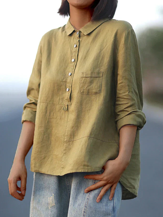 Levoire | Chemise décontractée pour femme à manches longues avec bouton à revers