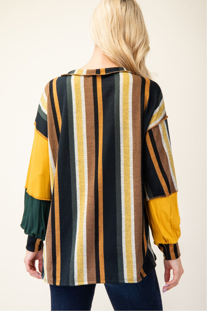 Levoire | Celeste Koot Rayé Bloc de Couleur Coutures Visibles T-shirt