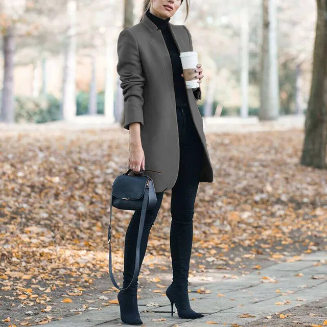 Levoire | Veste élégante plus longue Gris foncé