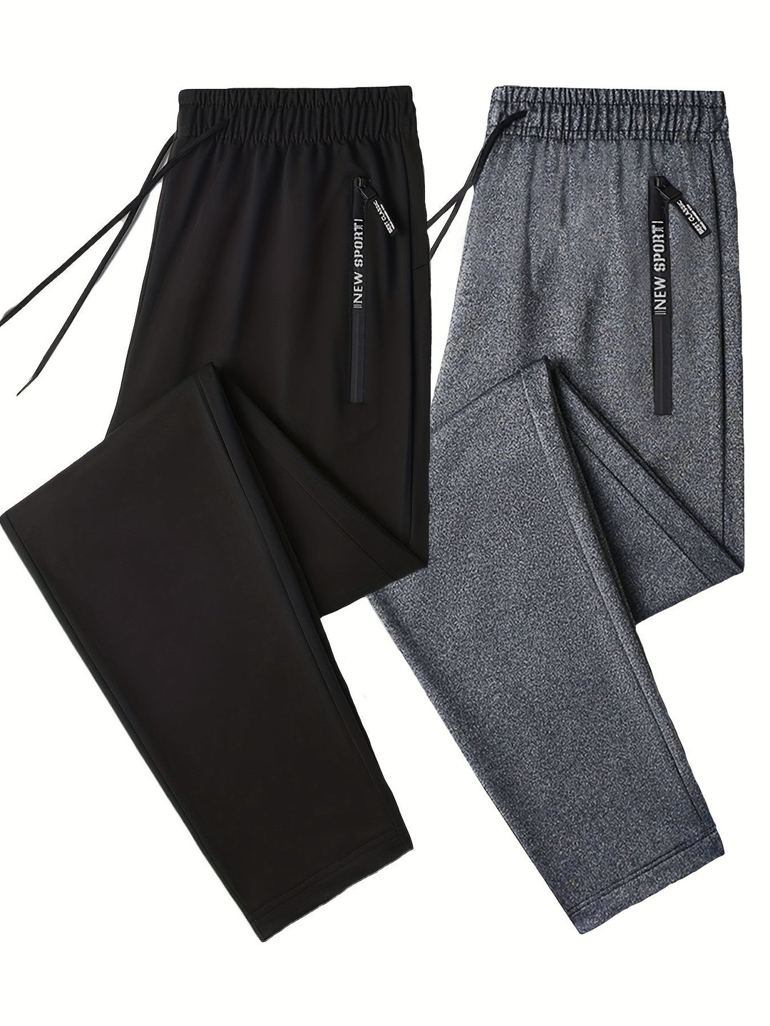 Levoire | Série De Pantalons De Jogging Bicolores Avec Des Bords Côtelés Noir Gris