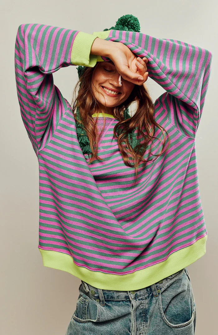 Levoire | Pull décontracté rayé Violet
