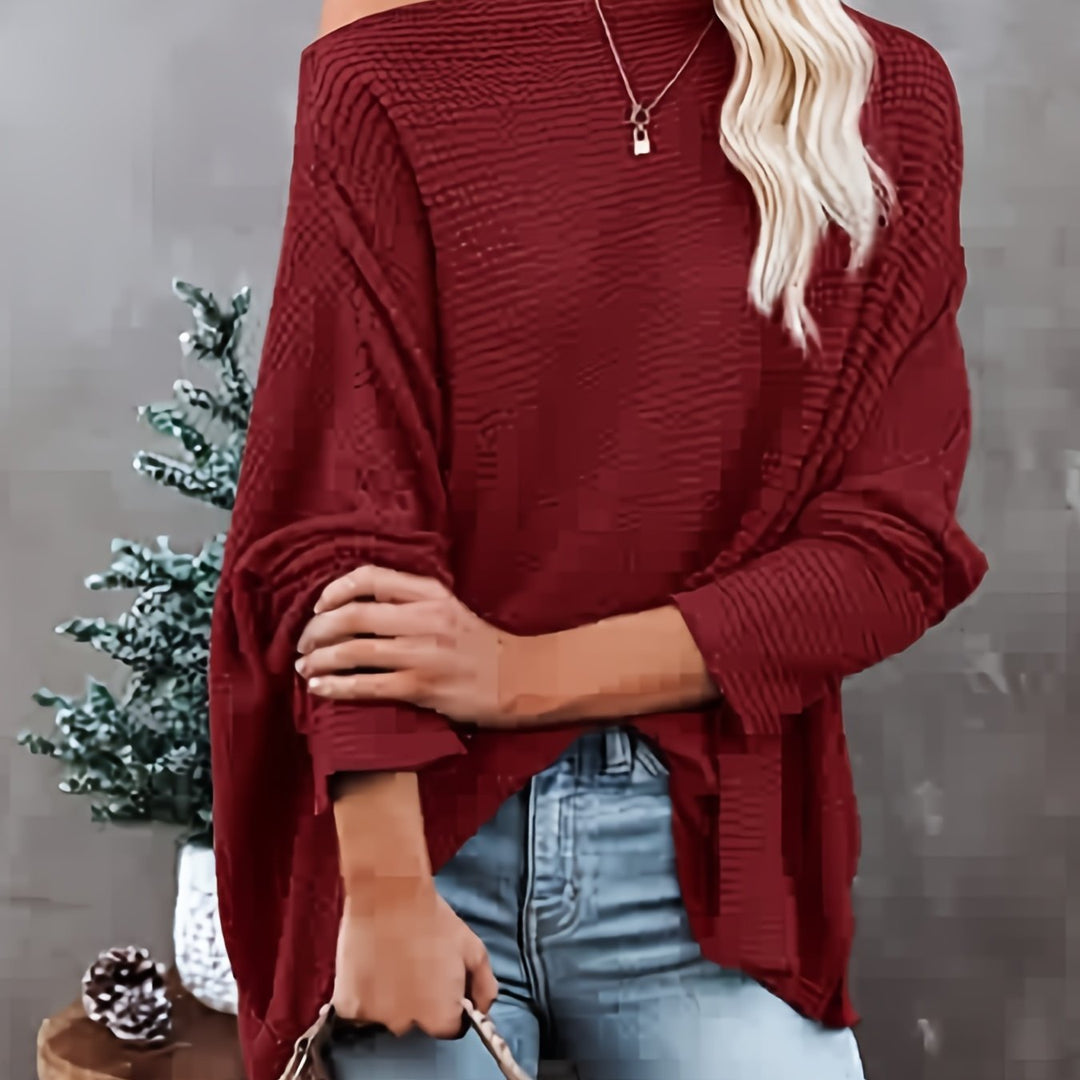 Levoire | Pull En Tricot À Épaules Dénudées À Manches Longues Grande Taille Rot
