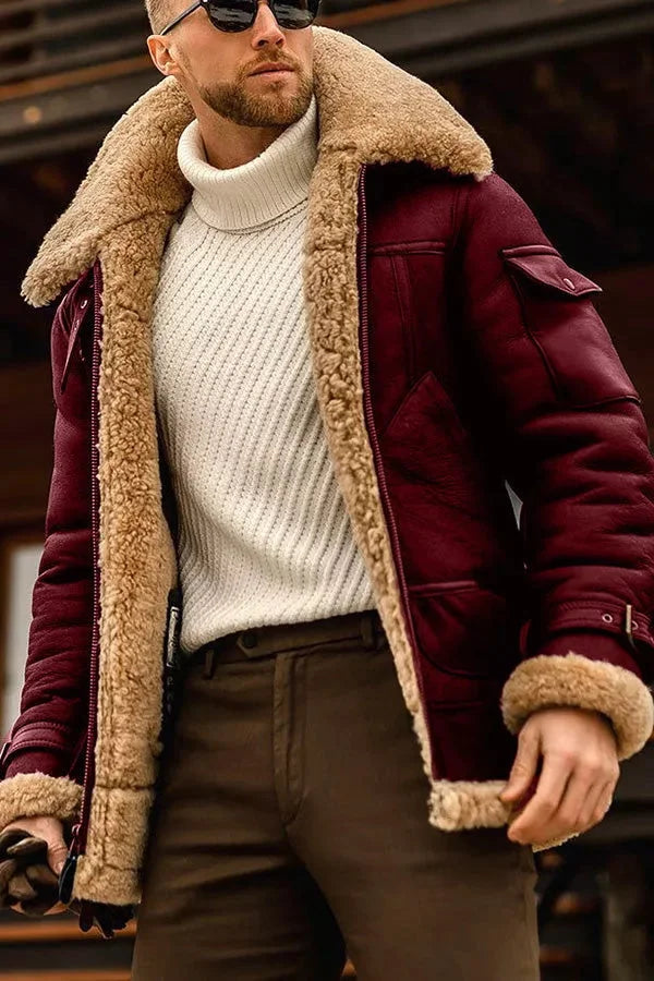 Levoire | Veste En Cuir Volante Camel Élégante Pour Hommes Luxe Et Confort Rot