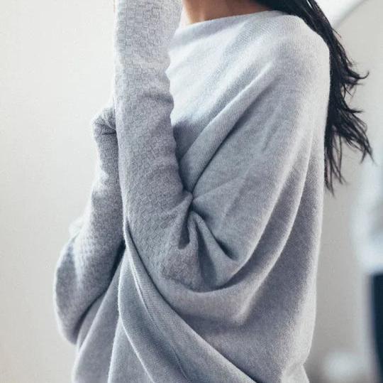 Levoire | Pull à col rond à manches longues surdimensionné Gris Yhdistetään Poitrine tout