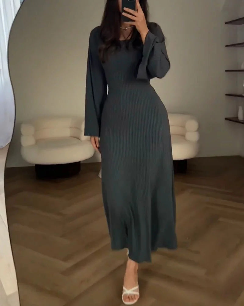 Levoire | Robe À La Mode Avec Nœud À La Taille Gris Foncé