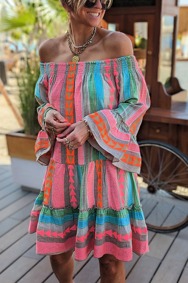 Levoire | Robe mini avec imprimé ethnique Bleu