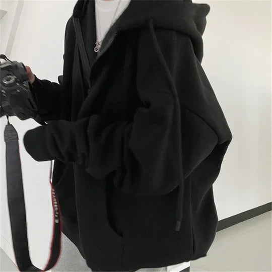 Levoire | Pull À Capuche Oversized Décontracté Pour Femmes Noir