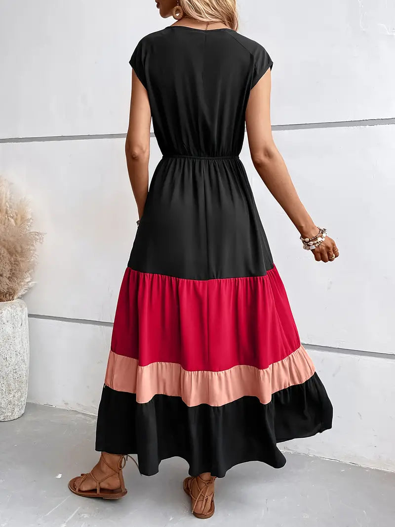 Levoire | Robe Plissée À Blocs De Couleurs
