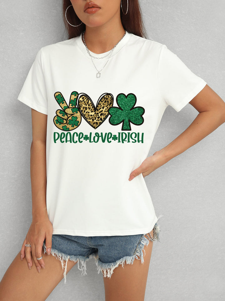 Levoire | PAIX AMOUR IRLANDAIS Col rond T-shirt à manches courtes
