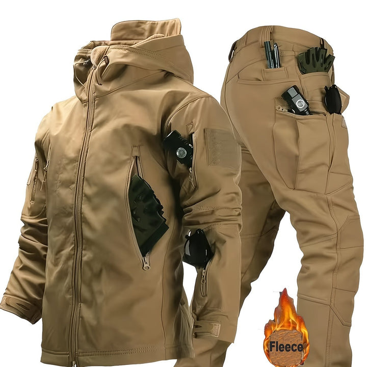 Levoire | Doudoune Softshell Haihdistus Veste À Capuche Et Pantalon Couleur kaki