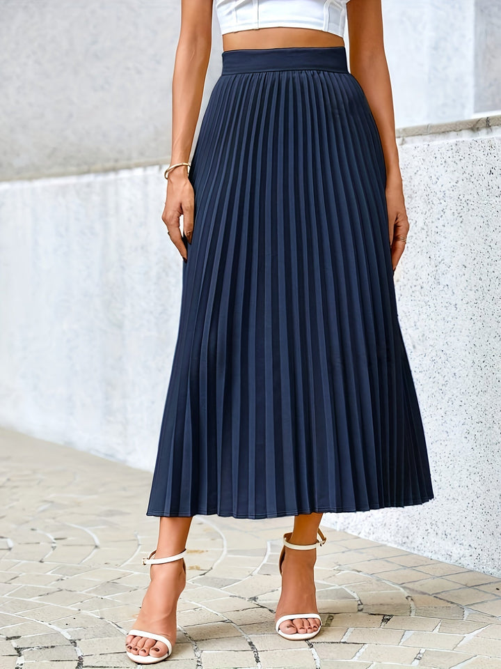 Levoire | Jupé Midi A-Line Élégante Avec Pli À L'Avant En Couleur Roi bleu