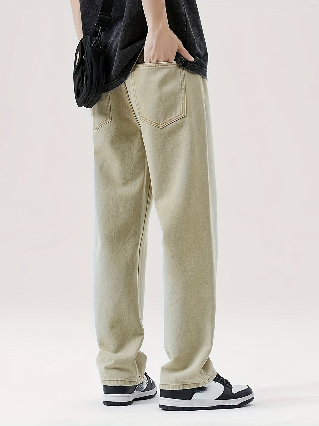 Levoire | Mélange De Coton Pantalon En Jean Décontracté Ample Style Urbain