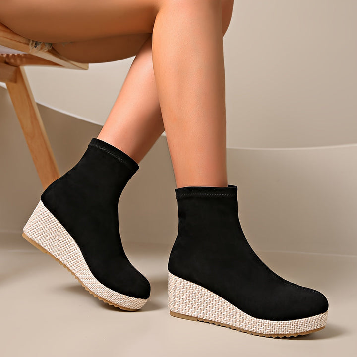 Levoire | Bottines À Talons Wedge Confortables Pour Femmes À Bout Rond