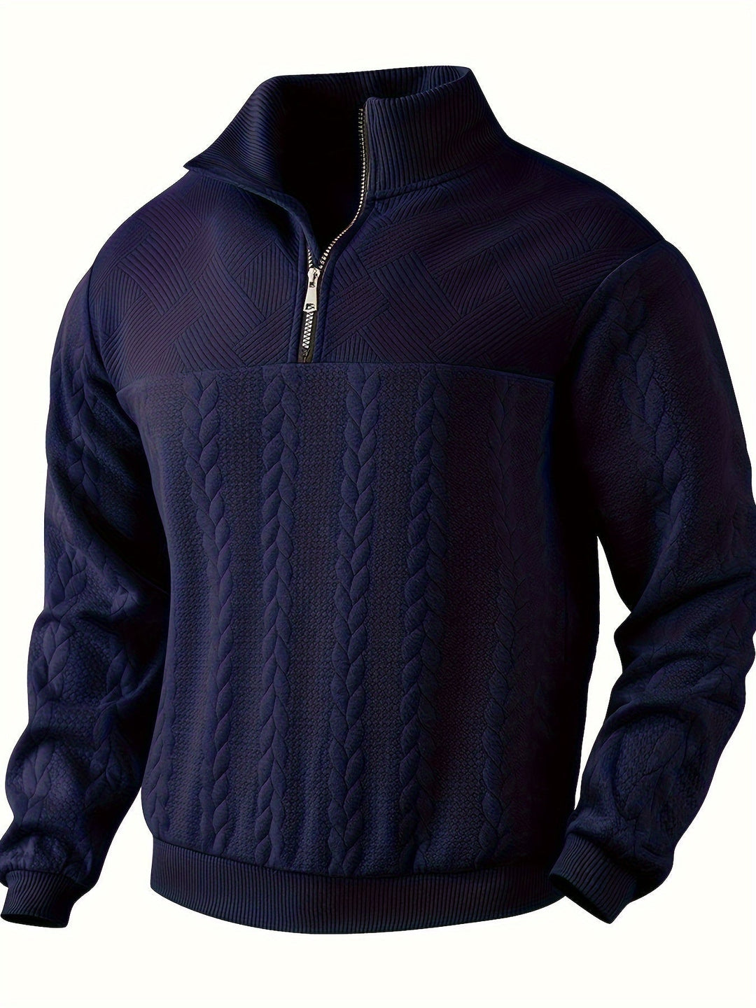 Levoire | Pull Homme Vintage Avec Zip Bleu