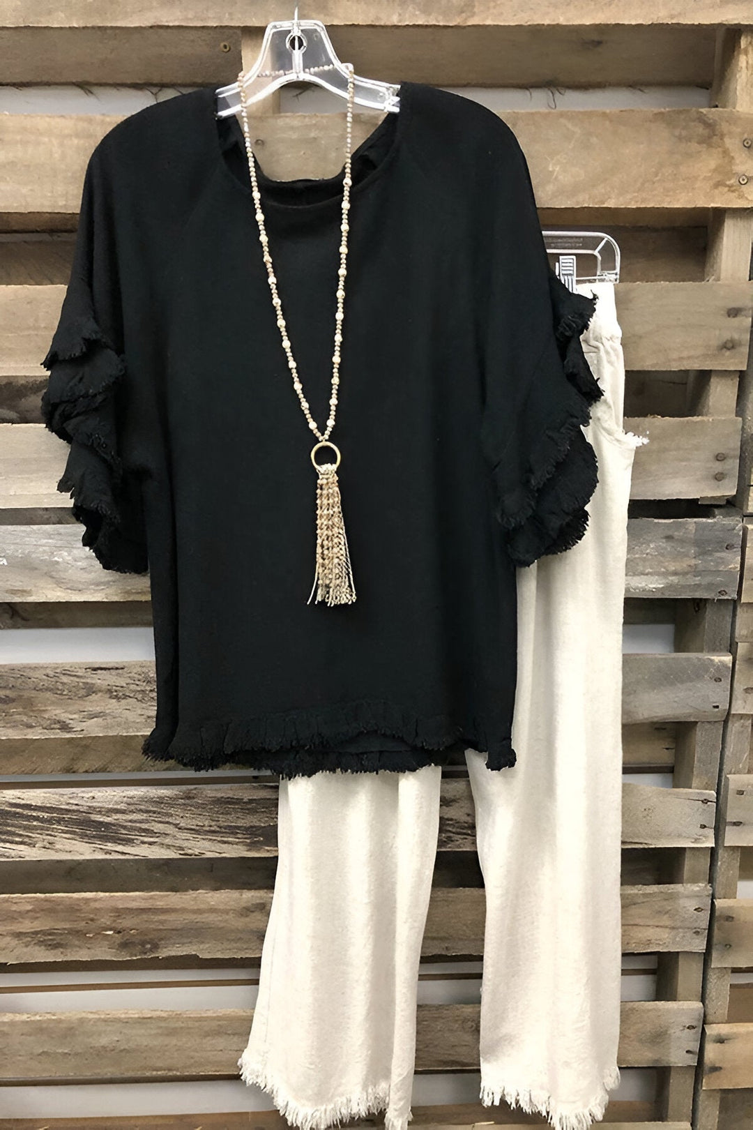 Levoire | Blouse En Coton Froncé Avec Col Rond Noir