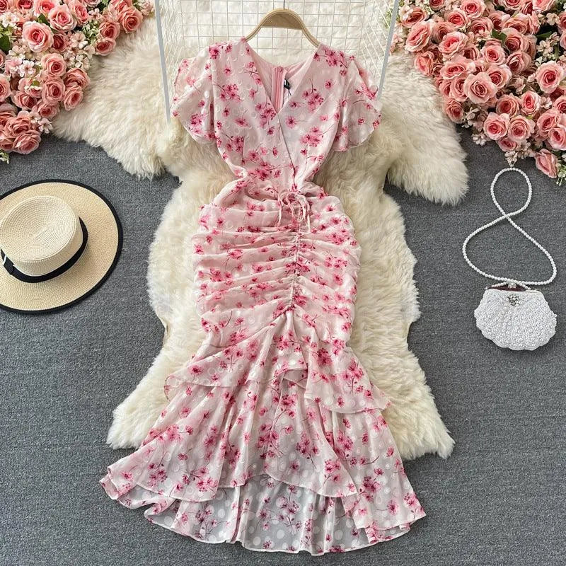 Levoire | Robe rétro française vent doux fleur de lotus V