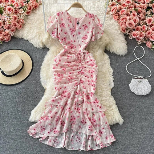 Levoire | Robe rétro française vent doux fleur de lotus V