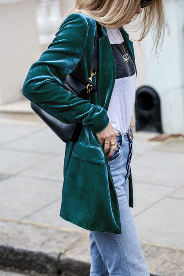 Levoire | Blazer En Velours Pour Femmes Bleu