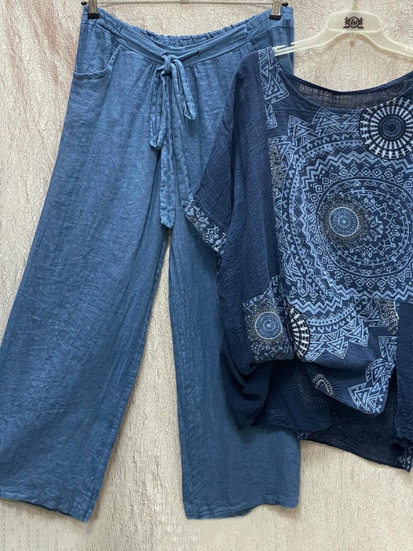 Levoire | Haut Et Ensemble De Pantalons Bleu