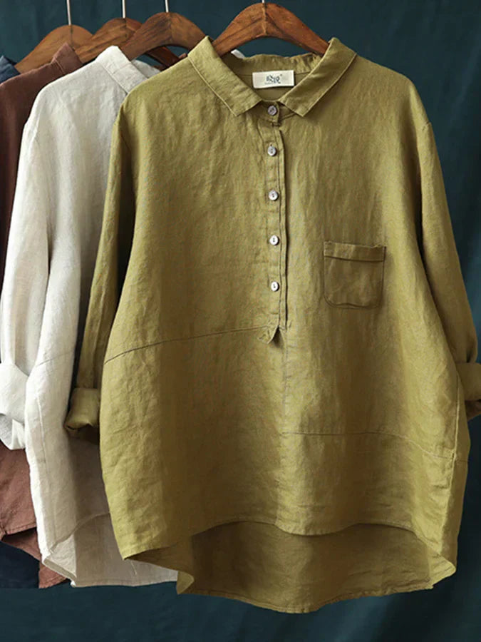 Levoire | Chemise décontractée pour femme à manches longues avec bouton à revers