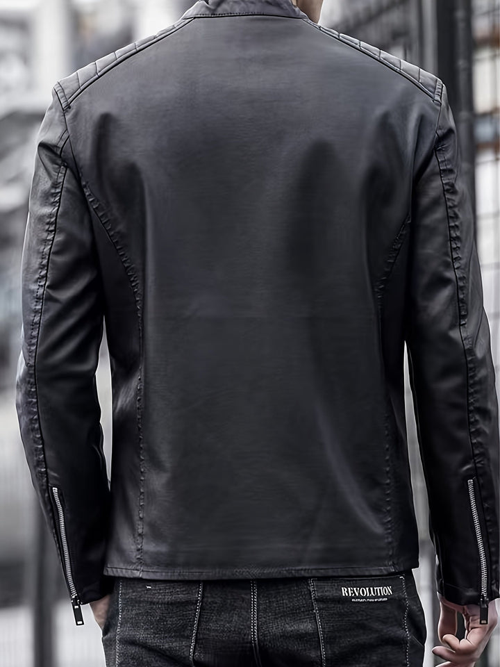Levoire | Veste De Moto En Cuir Pu Pour Hommes Élégante Avec Poches