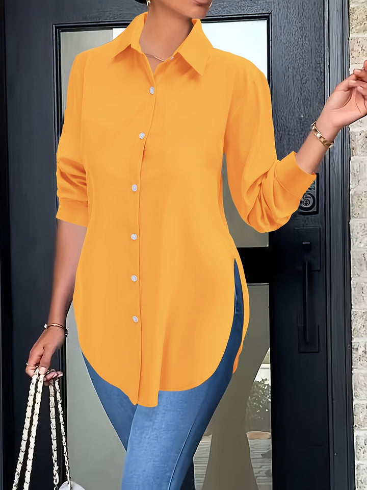 Levoire | Blouse Élégante Avec Fermeture À Boutons Et Manches Longues Jaune