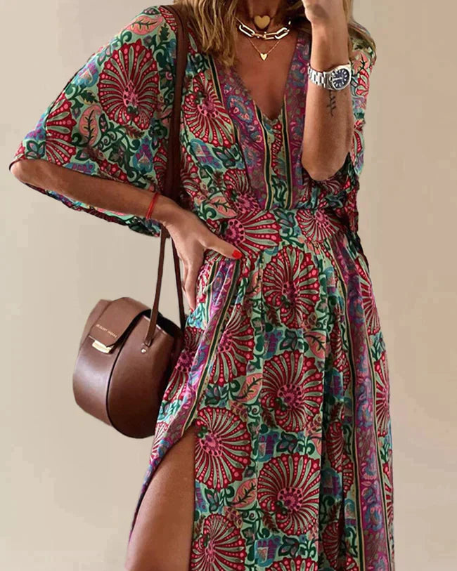Levoire | Robe Coupe Bohème Pour Femme Rouge