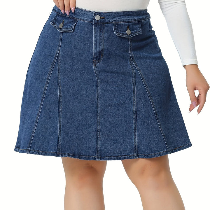Levoire | Plus Size Denim Jupe Avec Trous Sirottimilla Et Poches Falsifiées