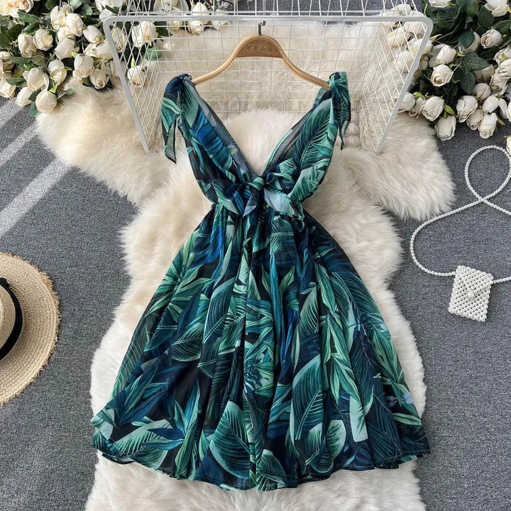 Levoire | Robe en chiffon avec imprimé Vert