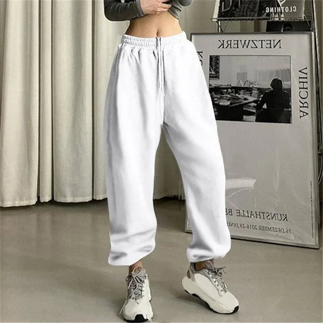 Levoire | Pantalons de sport pour femmes avec cordons à la cheville Blanc