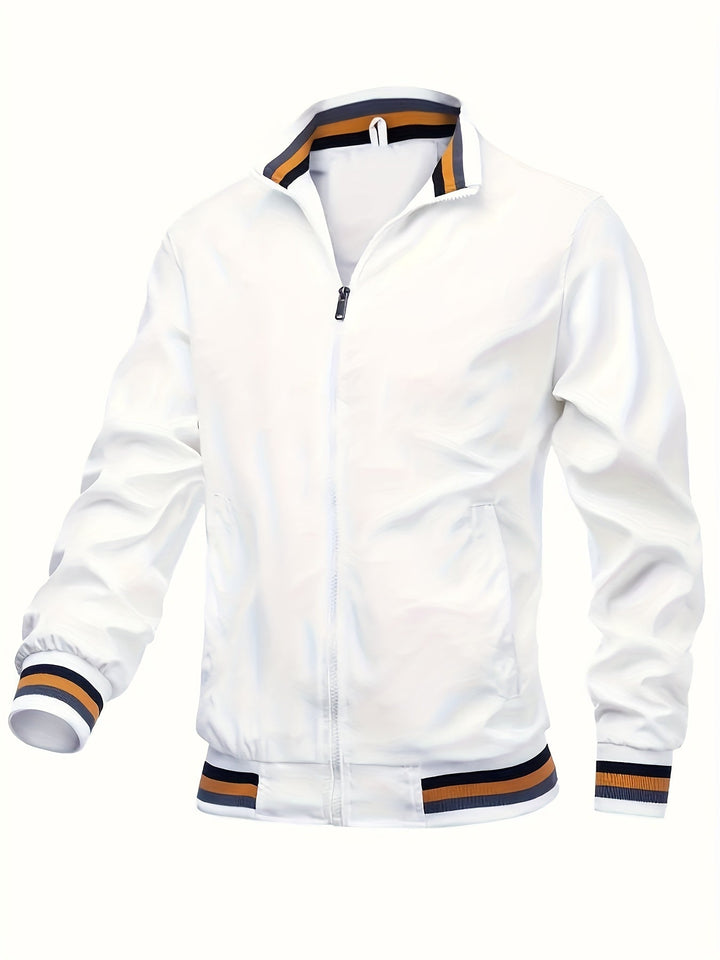 Levoire | Conception Classique Veste Bomber Coupe-Vent Blanc