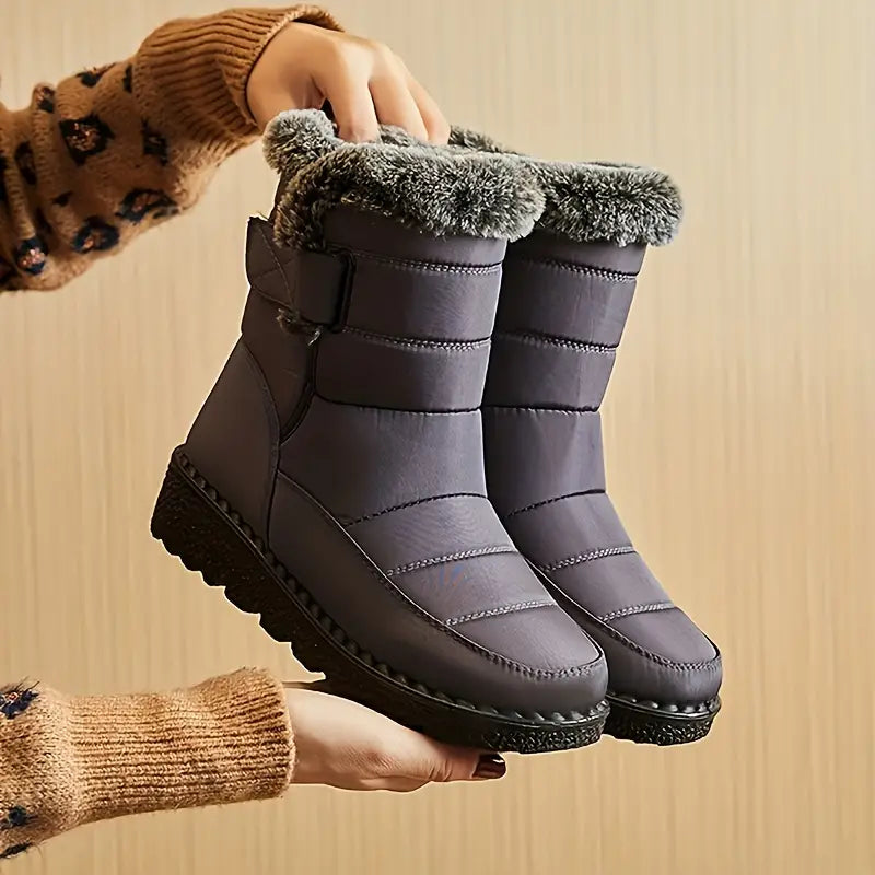 Levoire | Bottes en fausse fourrure imperméables antidérapantes gris foncé
