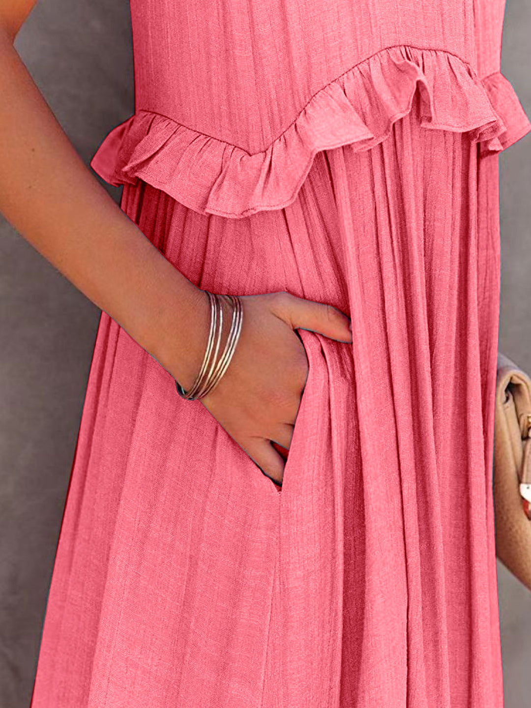 Levoire | Robe maxi sans bretelles avec volants