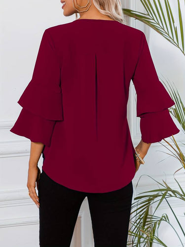 Levoire | Blouse À Encolure Ronde Et Manches Évasées