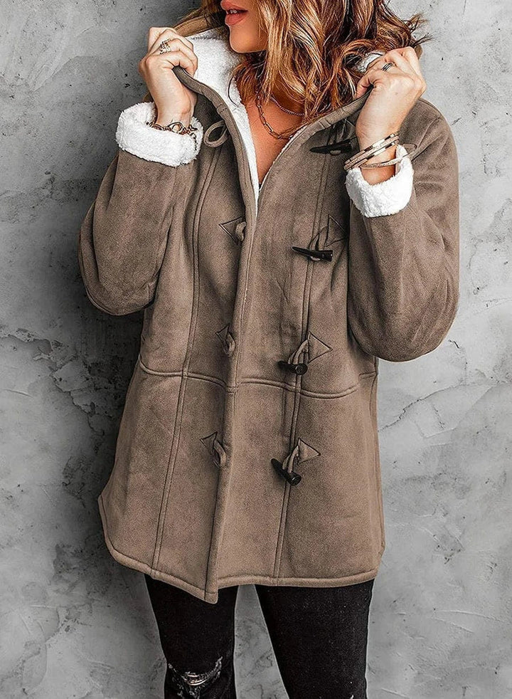 Levoire | Manteau À Capuche Aspect Cachemire Marron Clair
