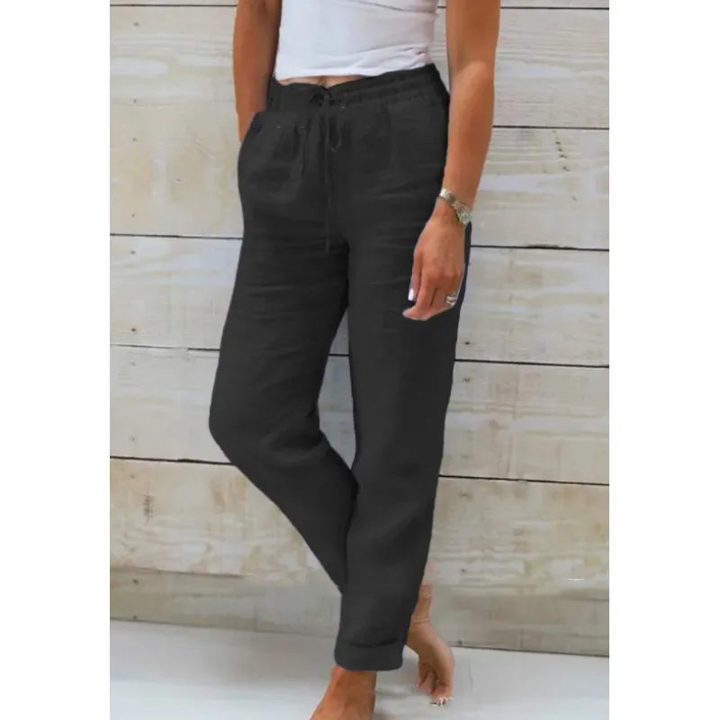 Levoire | Casual straight pantalons pour femmes Noir
