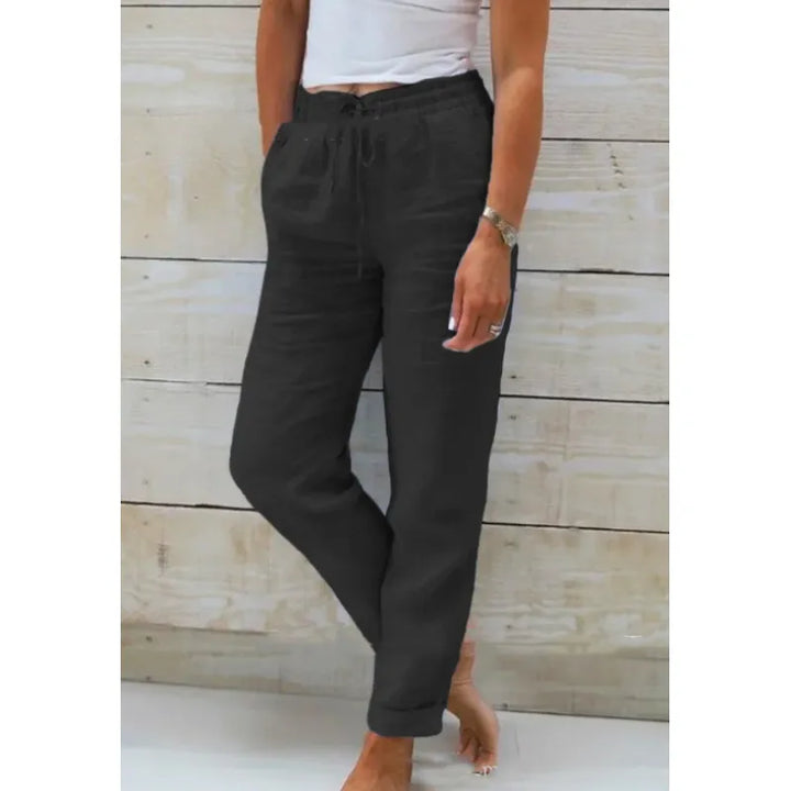 Levoire | Casual straight pantalons pour femmes Noir