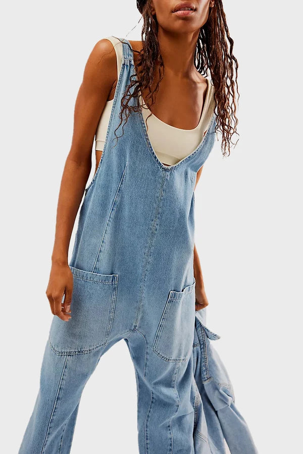 Levoire | Salopette En Denim Design Bleu