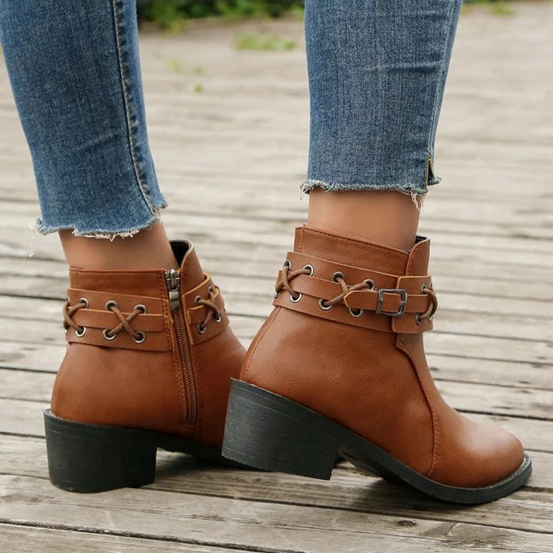Levoire | Bottes De Vin À Tige Basse À Bout Rond Pour Femmes