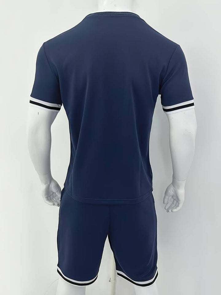 Levoire | T-Shirt Rayé Respirant Et Shorts Décontractés