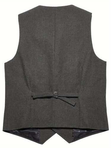 Levoire | Gilet En Tweed À Rayures De Poisson En Mélange De Laine Bordeaux Pour Homme