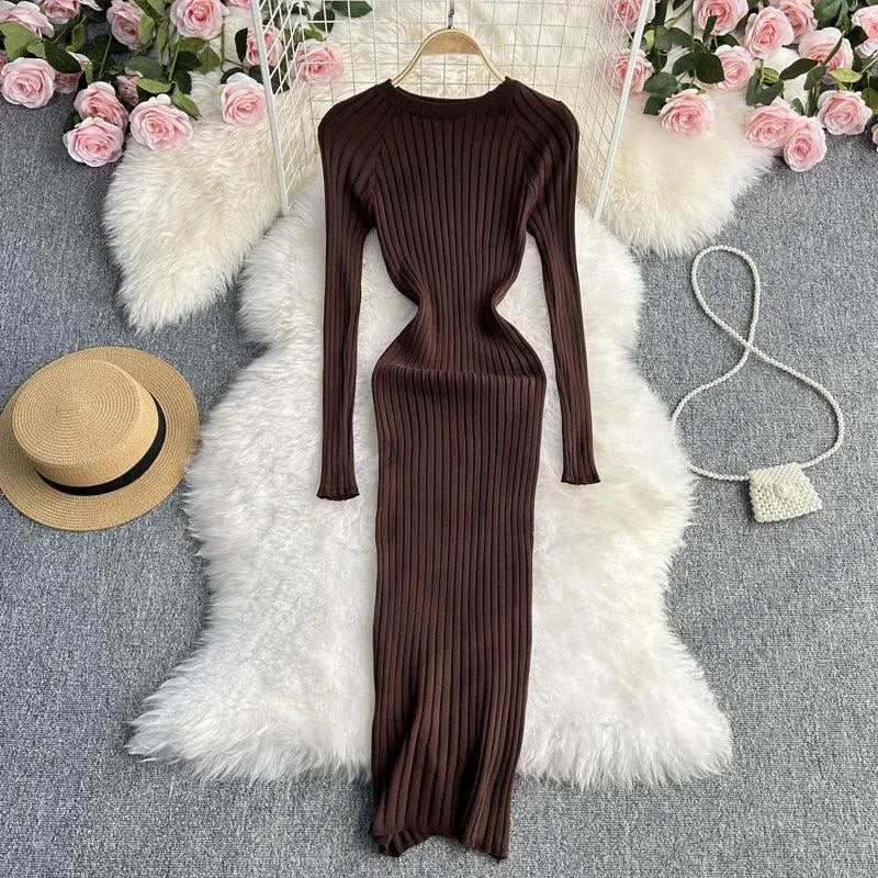 Levoire | Robe sexy Enganched Brun foncé Taille moyenne