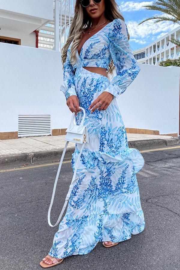 Levoire | Robe maxi avec décolleté Bleu