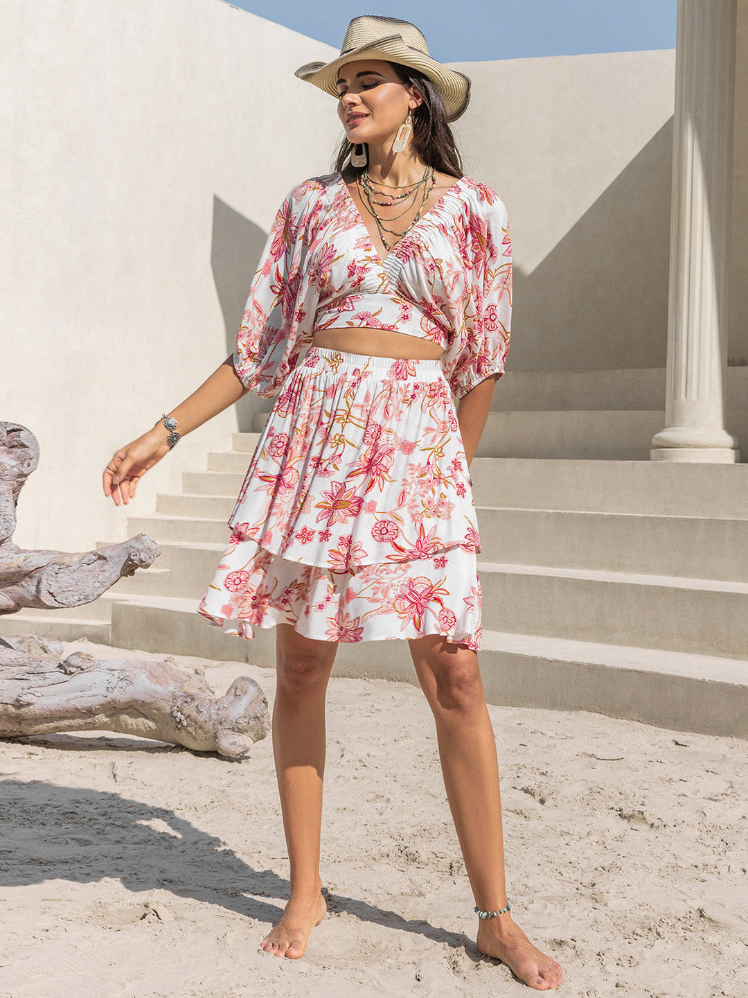 Levoire | Blooming Breeze Haut Imprimé & Jupe Détachée